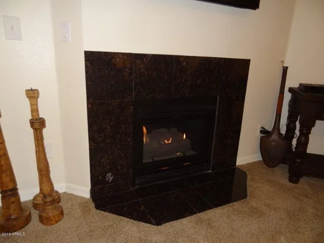 Gas burning fireplace