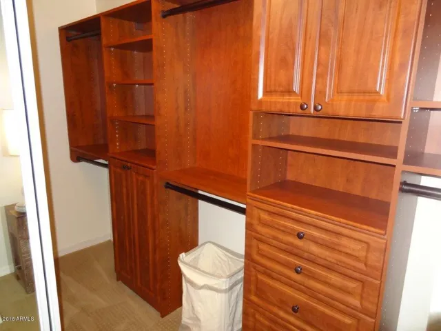 Custom built-in closets in primary bedroom (walk-in closet)