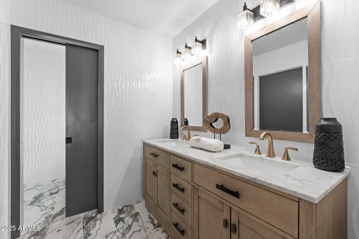 Custom dual vanities.