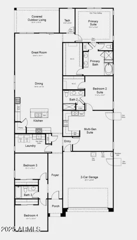 Structural options added include: paver front porch, exterior door at mult-gen suite, 4' garage extension, and gourmet kitchen.