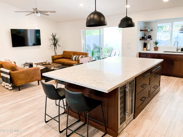 Expansive Open Concept Kitchen + wine fridge