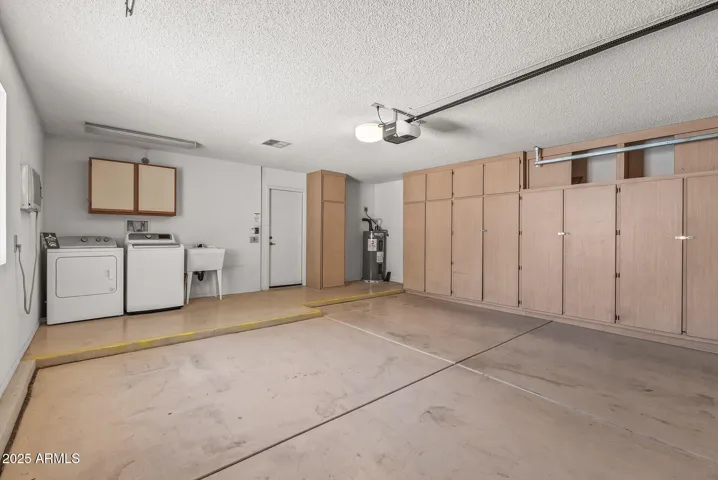Cabinets offer lots of space for storage.