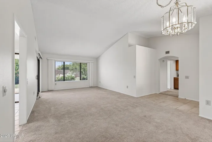 A vaulted ceiling makes the Great Room feel even larger.
