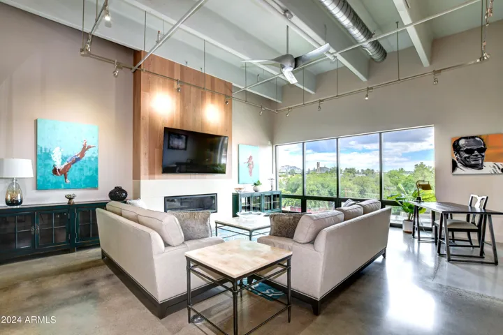 Living Room with Views of Gurley Street and Granite Mountain