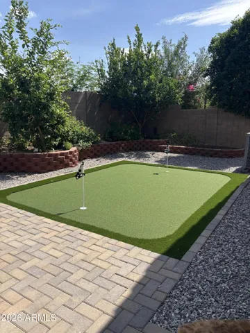 new putting green in backyard