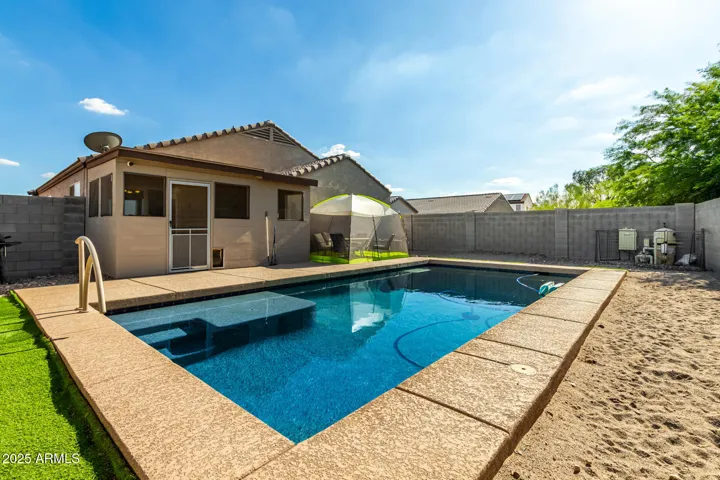 Spacious backyard and Sparkling Salt Water Pool (the deep end is 8 feet deep!)