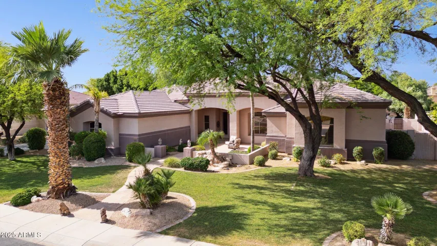 Lush and mature landscaping front