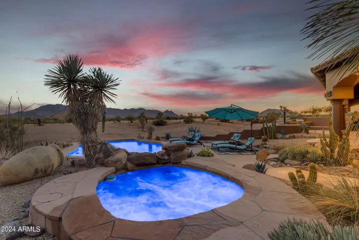 Lighted and heated spa. Enjoy those views!
