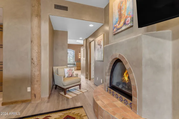Master bedroom fireplace