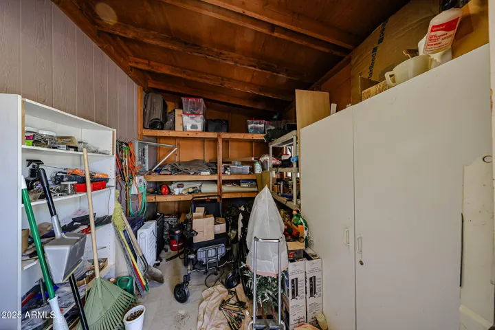 Wood storage room for all of your stuff!