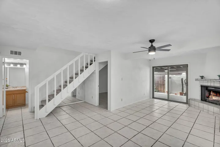 Living room and dining room