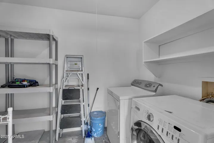 Laundry room with access from patio