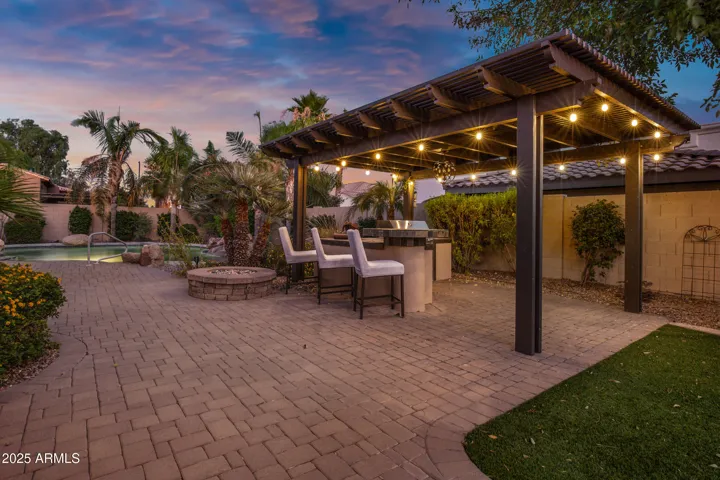 Extensive paver patio offers plenty of space for entertaining.