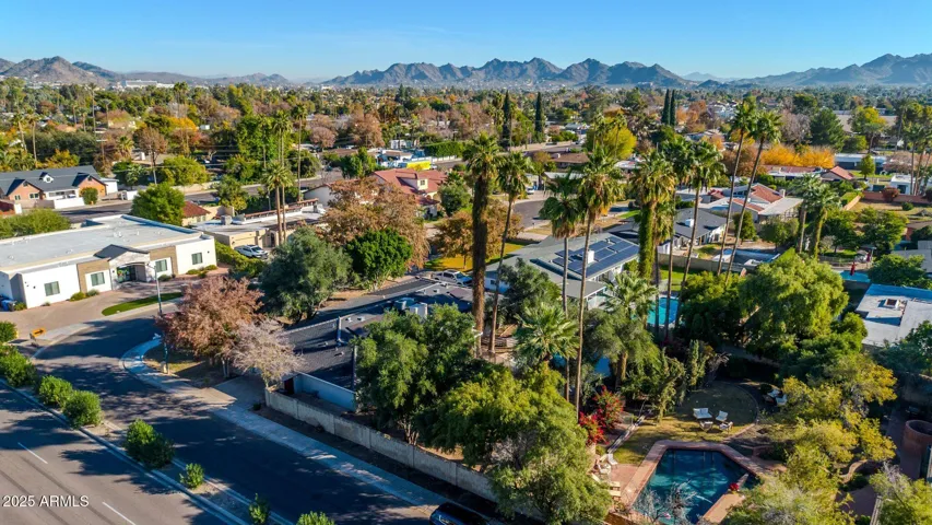 Aerial looking Northeast towards Phoenix Mountain Preserve
