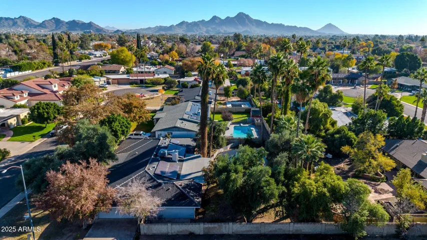 Aerial looking East towards Phoenix Mountain Preserve