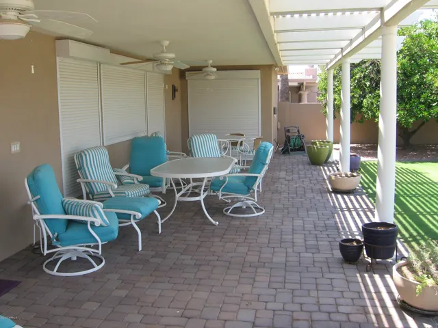 large North facing patio