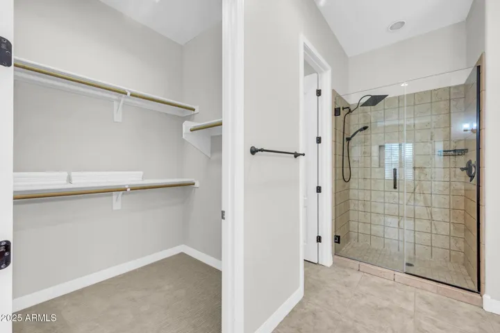 Enclosed shower area