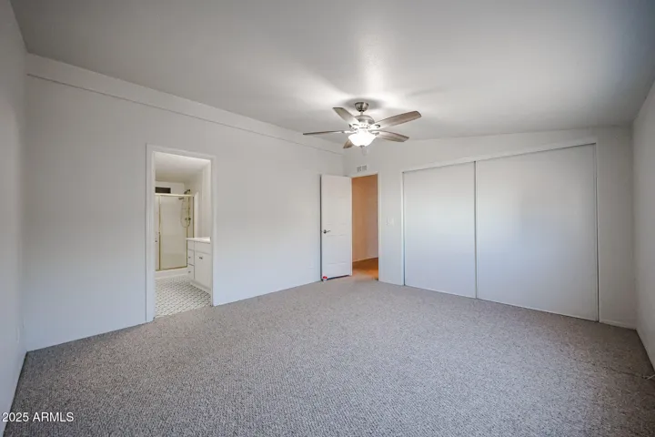 Large Master bedroom with full wall closet.