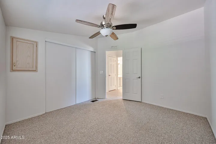 2nd Bedroom has ceiling fan and wall closet
