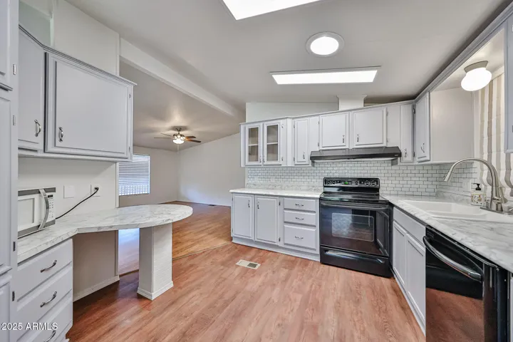 Built in desk/table in kitchen