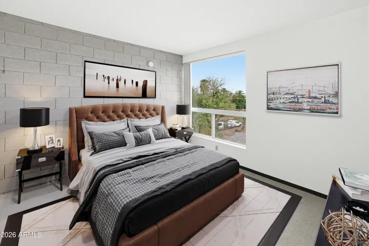 Bedroom 1 staged