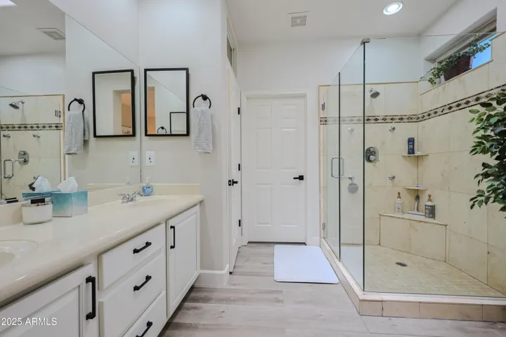 Primary Bathroom with Spa Walk-In Shower, Dual Sinks & Walk-In Closet!