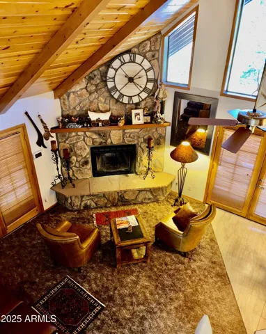 Stone Fireplace in Living Room