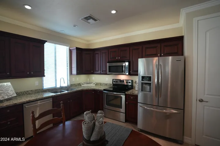 fully equipped stainless kitchen