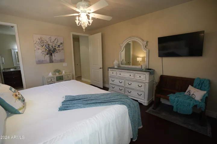 bedroom has 2nd tv