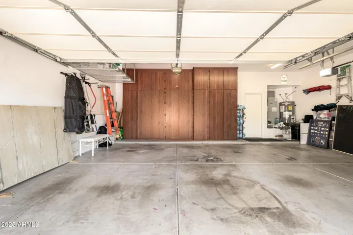 Ample drop down ceiling storage as well.