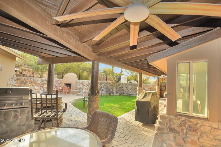 Rear yard with large patio