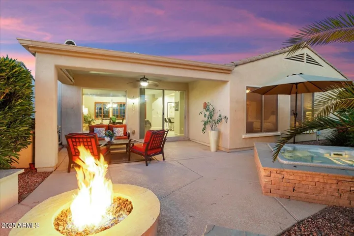 Fireplace, BBQ, hot tub and covered patio