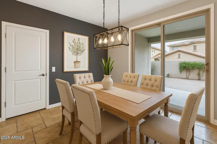 virtually staged dining room
