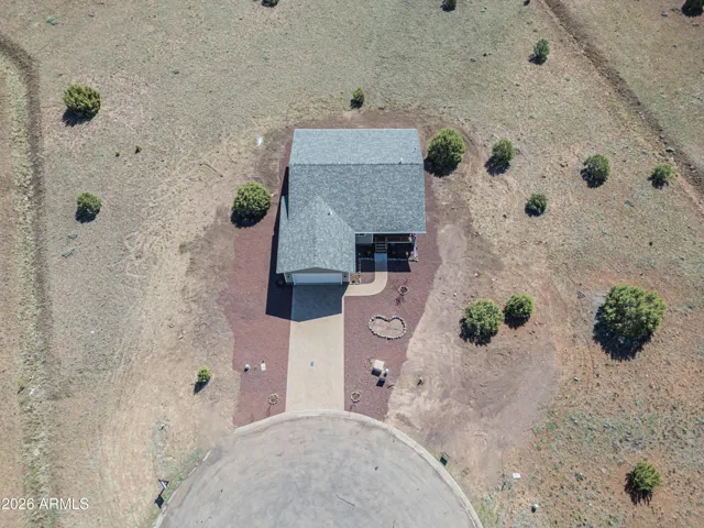 Aerial View of home on culdesac lot