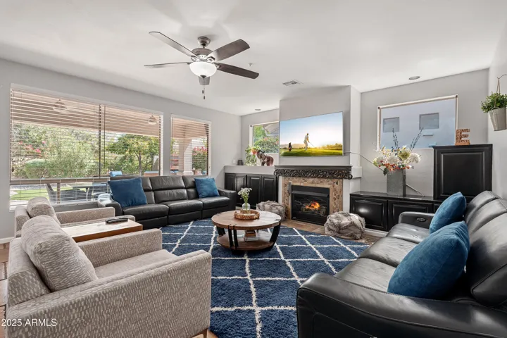 Large Family Room w/Backyard Views