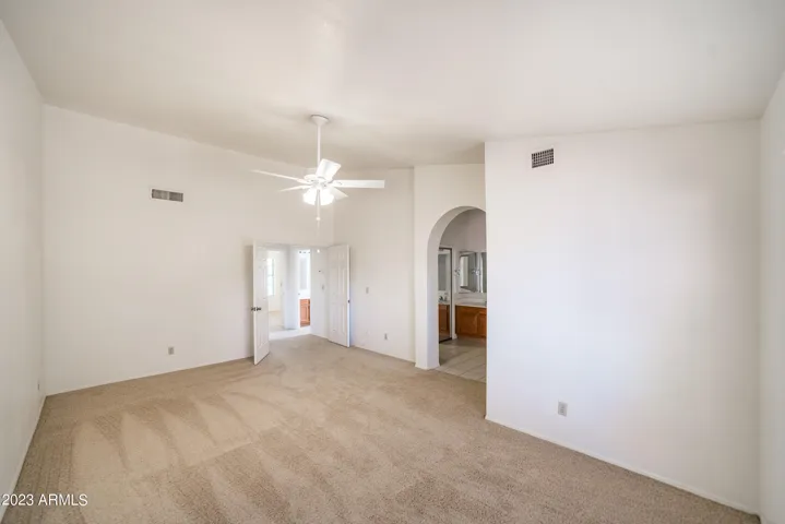 The oversized master bedroom will accommodate all of your furniture.