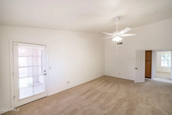 Use the French door for easy access to the rear patio and yard to unwind and relax.