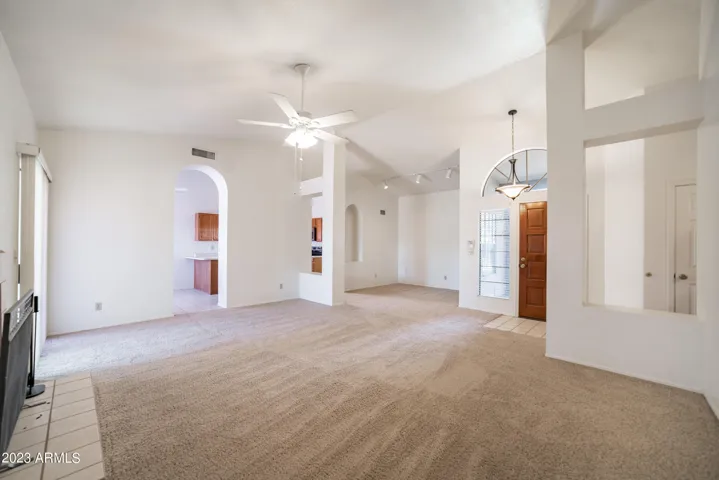 You and your guests will enjoy the open living room and dining room floor plan.