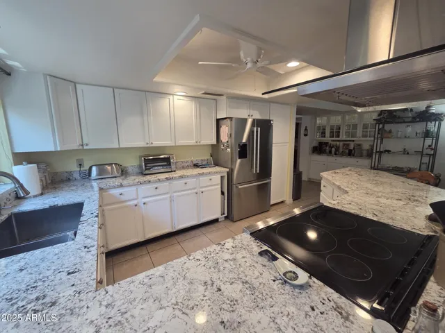glass-top range with stainless hood