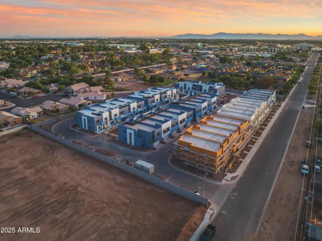 Community Drone shot with Downtown