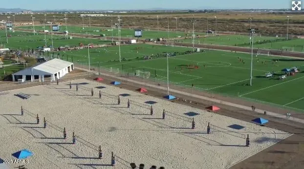 Arizona Athletics Ground: 24 Multi-Purpose Fields, 8 Baseball & Softball Fields, 41 Pickleball Courts, 12 Beach Volleyball Courts, 16 Basketball Courts, 50 Volleyball Courts, Performance Center, Cheer, Dance, Family Events, Concerts,