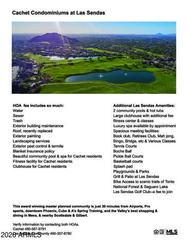 Info sheet showing how much HOA includes