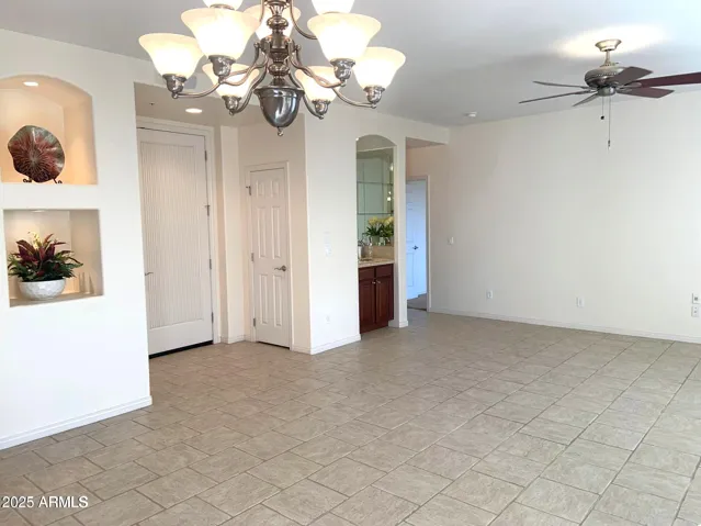 Front entry, lots of niches for your collectibles & tile & grout have just been cleaned