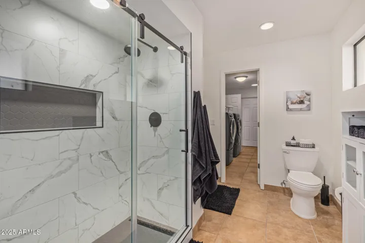 Newly remodeled bathroom with walk in shower