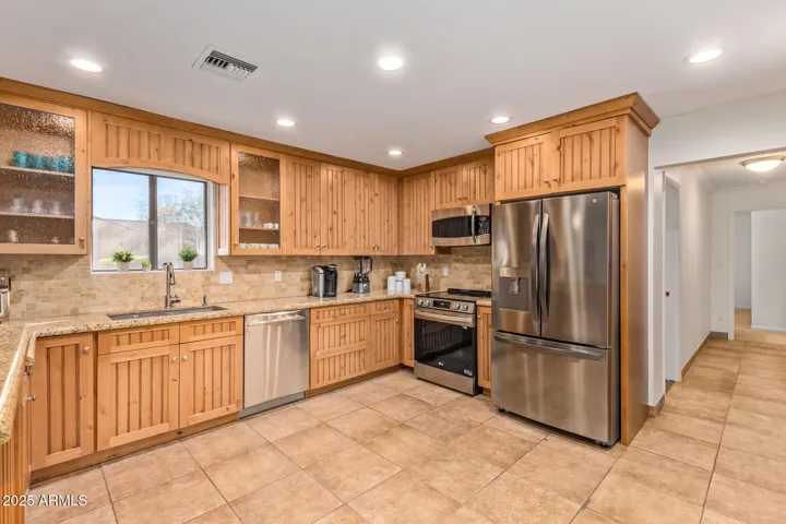 Fully functional kitchen with stainless steel appliances