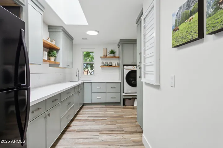Large laundry room extended pantry area