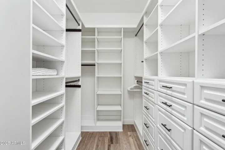 Master walk-in closet with built-ins