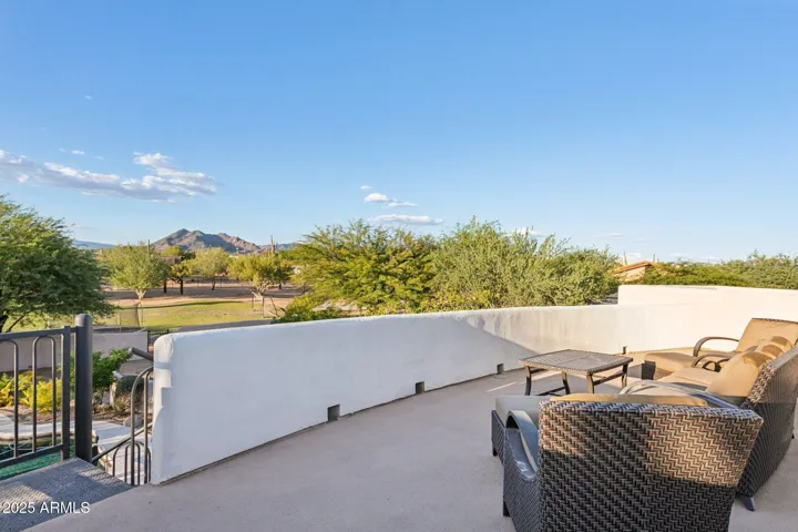 View of the mountains from the rooftop deck