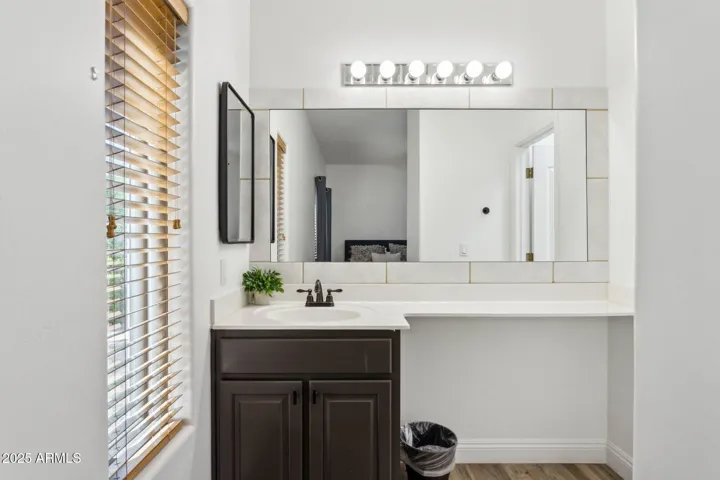 Jack and Jill bathroom - each side having their own vanity