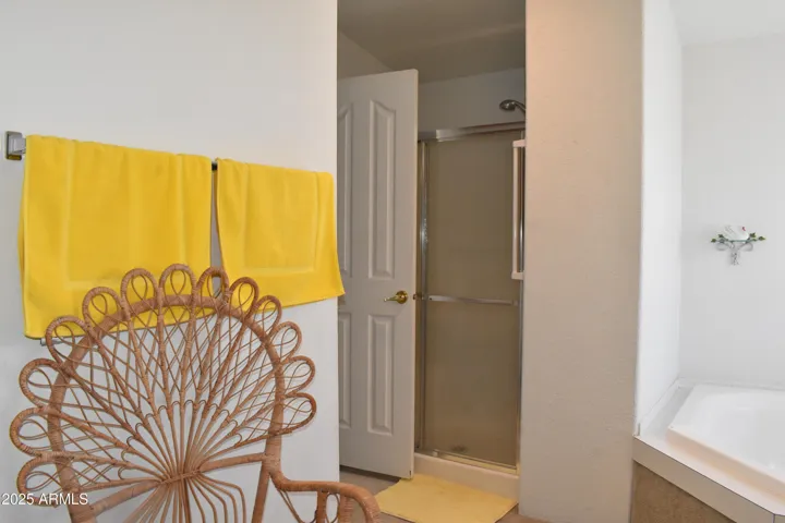Primary Bath, walk-in shower with grab bar